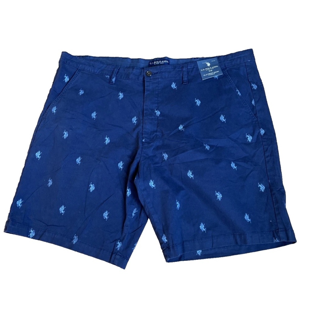 NWT!~Men's Navy U.S. Polo Assn. Flat Front Short size 46W  9" Inseam